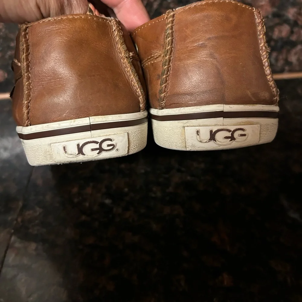UGG Australia Boat Shoes Mens Brown Moc Toe Lace Up Leather size 10